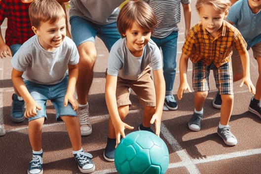 group game with a ball for children 2